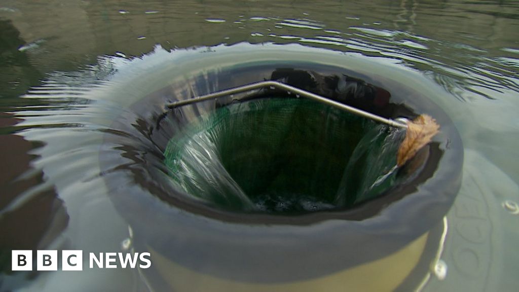 NI's first floating bin installed to trap marine plastic