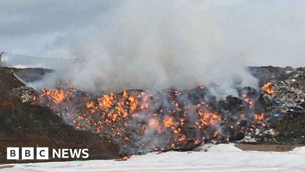 Large fire tackled at Lawford Heath landfill site BBC News