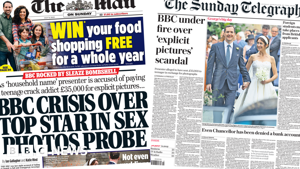 Newspaper headlines: ‘BBC under fire’ over star in ‘photos probe’