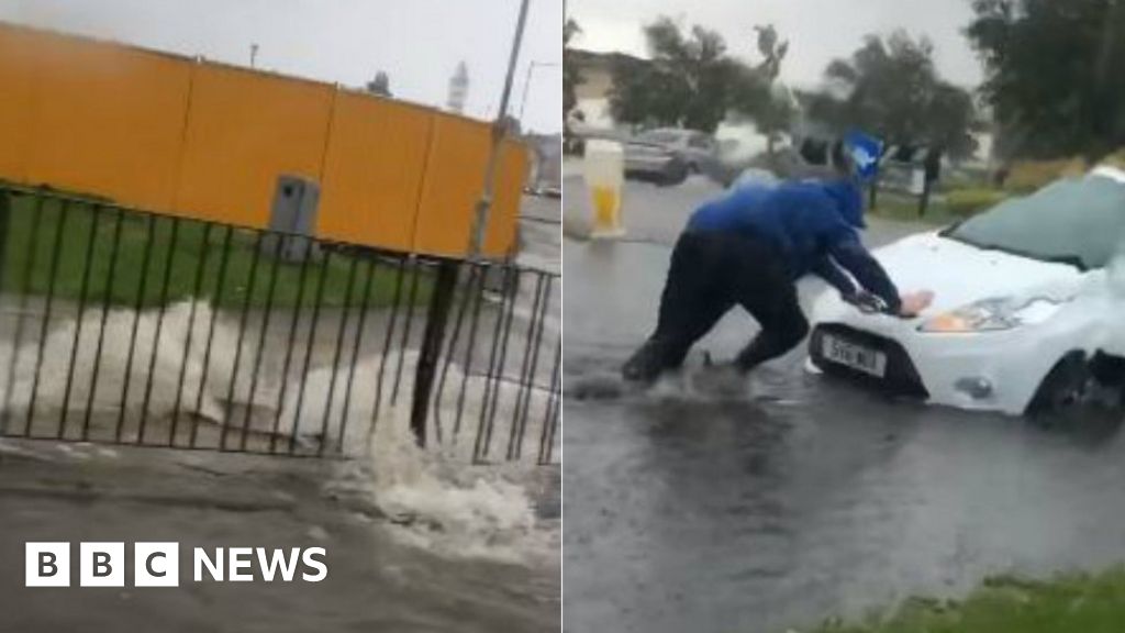 Roads across Aberdeen hit by flash flooding