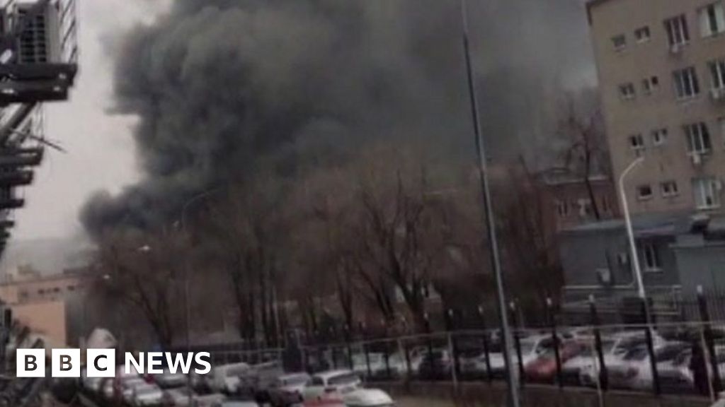 Smoke billows from Russian security building after fire in Rostov