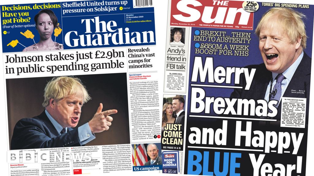 Newspaper Headlines Tory Manifesto Lacking Ambition Or Bringing A