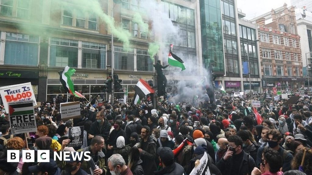 Nine officers hurt during Gaza violence protests in London