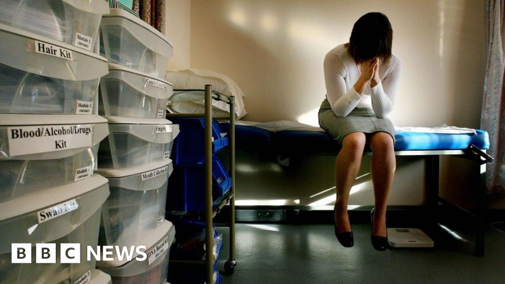 Rape victim in medical assessment centre (photo posed by model)