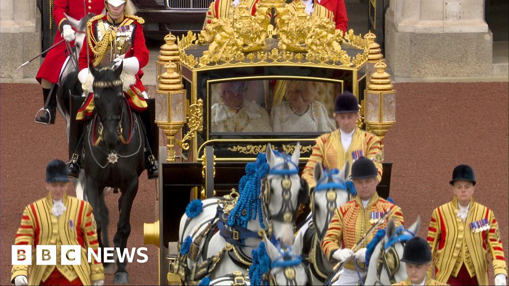 King Charles's procession leaves Palace