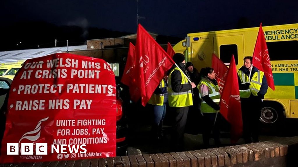 Wales ambulance strike: Fresh day of action as Unite walk out