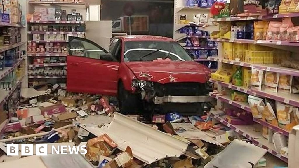Car crashes through Sainsbury s supermarket window