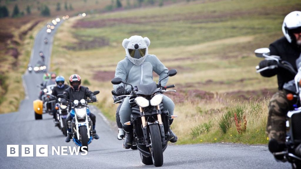 Riders take part in 20th Thunder in the Glens in Aviemore BBC News