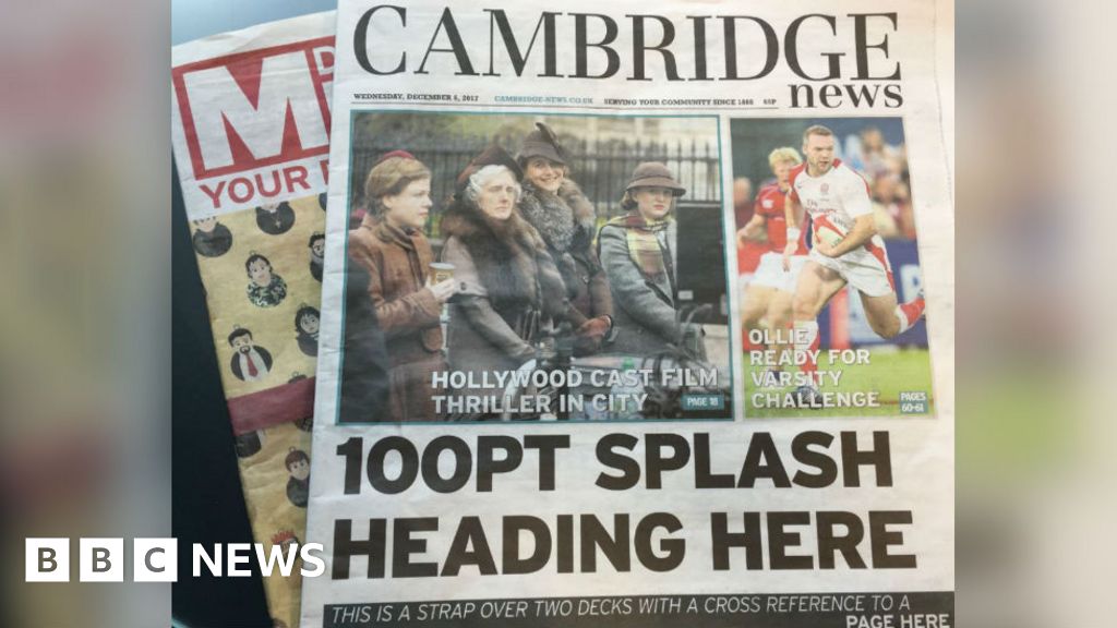 Cambridge News Paper apologises over headline gaffe BBC News