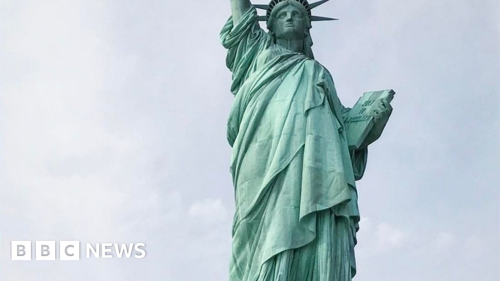 Refugees Welcome Banner Hung On Statue Of Liberty In New York