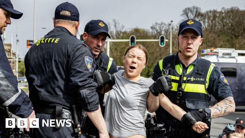 Climate activist Greta Thunberg detained by police in the Netherlands for protesting Dutch subsidies to fossil fuel industries