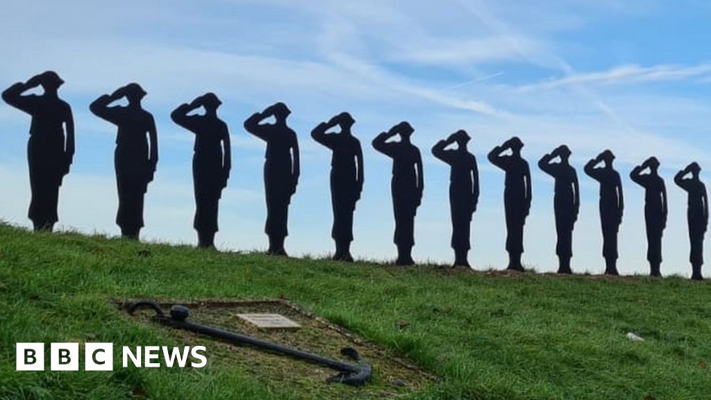 Vandalised Purfleet Tommy silhouettes stand again