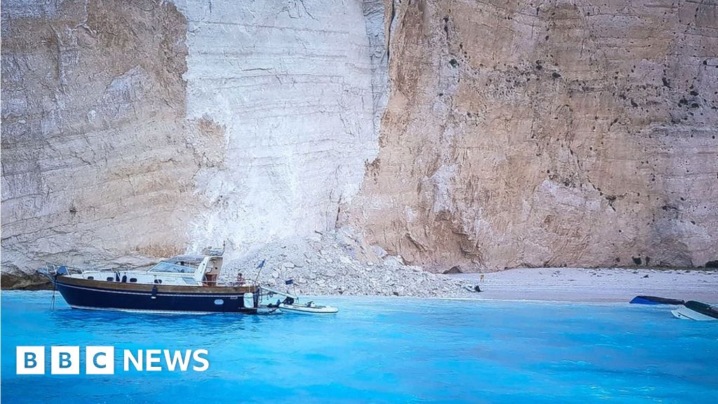 Cliff collapse on Greece's 'shipwreck beach' injures tourists BBC News