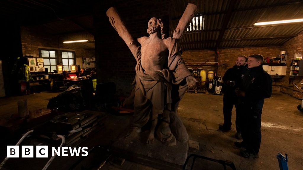 St Andrew statue restored after missing hand mystery