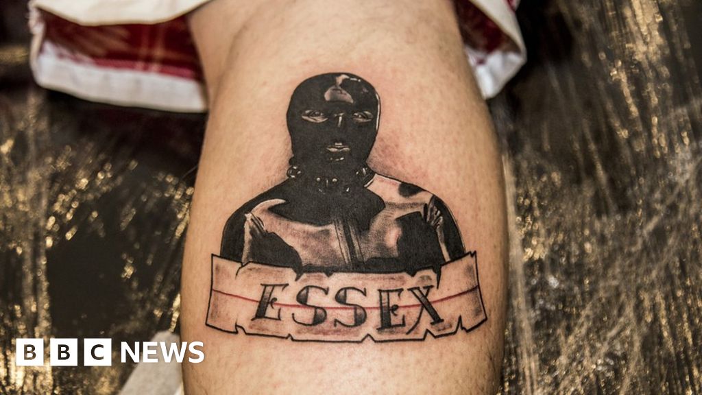 Man Has Gimp Man Of Essex Tattooed On His Leg For Charity Bbc News