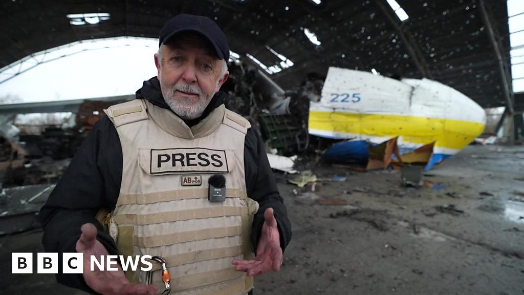 War in Ukraine: Amongst wreckage in Hostomel Airport near Kyiv