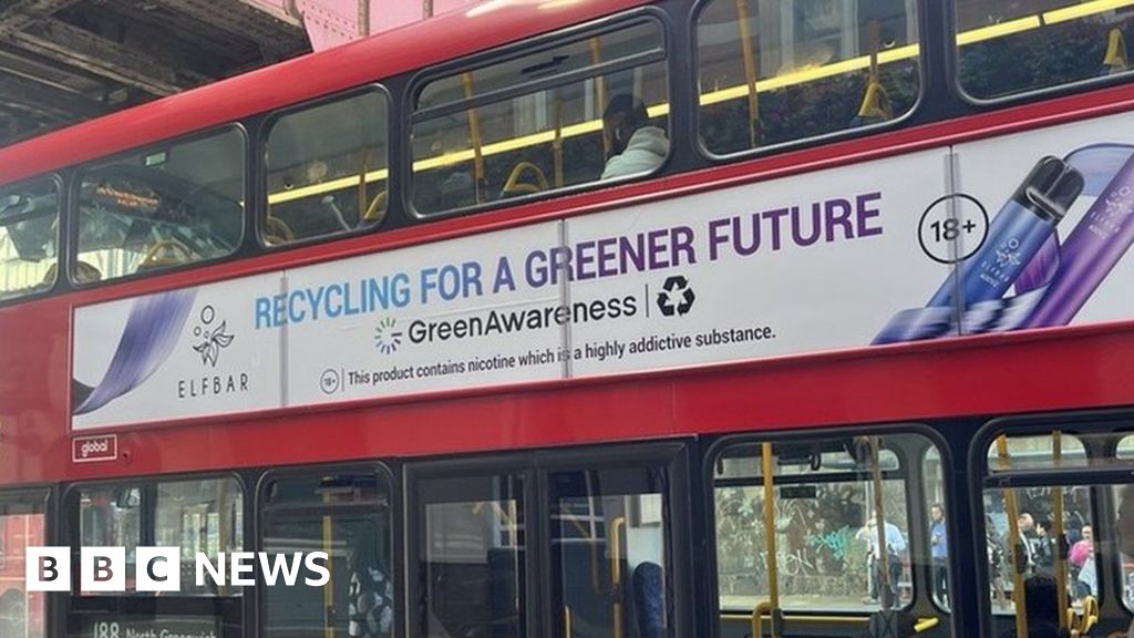 Vape adverts on London buses criticised for recycling message