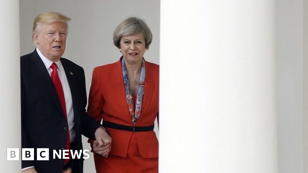 Trump Hand Holding Was Moment Of Assistance May Bbc News