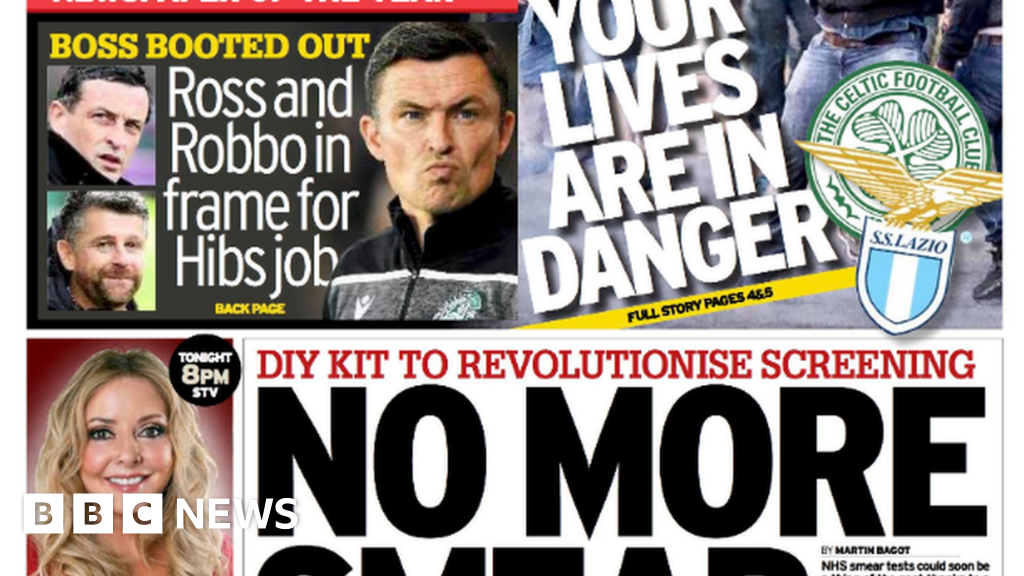 Scotland's papers: Home smear tests and pilot 'sullied' thumbnail