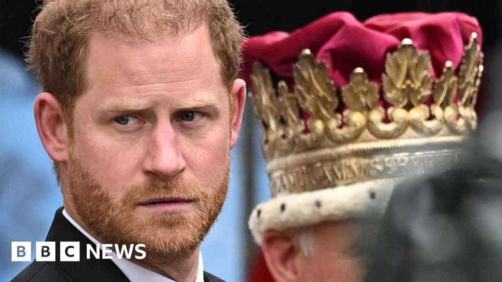 Prince Harry leaves alone after attending the coronation