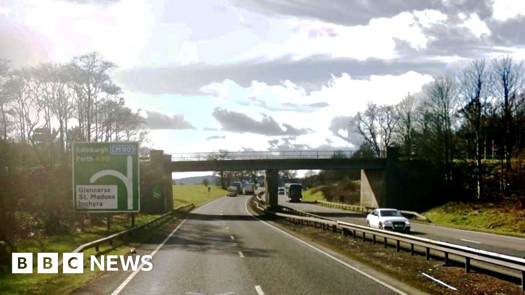 Bridge damaged and stretch of A90 closed after oil tanker and