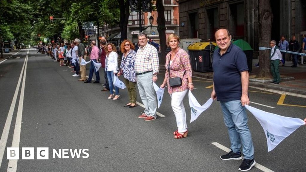 Spain's Basques form human chain calling for independence vote - BBC News