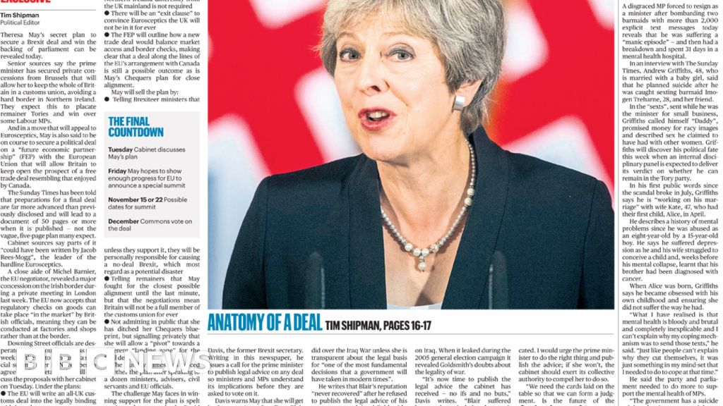 Newspaper Headlines Pms Secret Brexit Deal And Funfair Horror Bbc