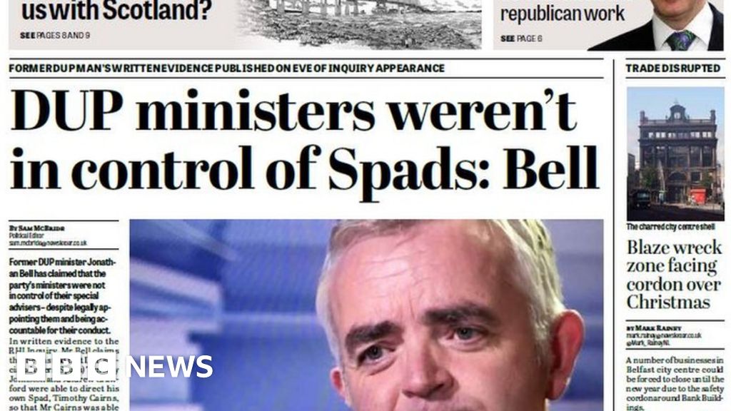 Ni Newspaper Review Rhi Distrust And Ni Scotland Bridge Bbc News