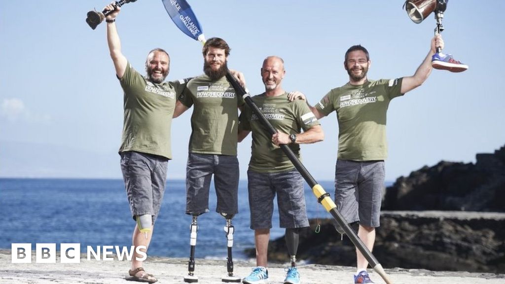 Row2Recovery injured veterans start Atlantic rowing challenge BBC News