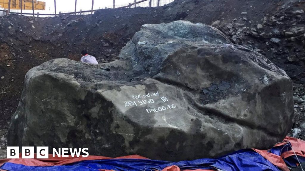 Giant Jade Stone Uncovered In Myanmar Bbc News