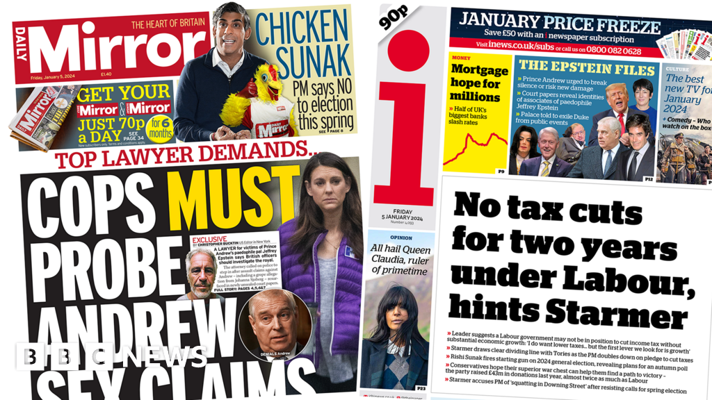 The Papers: Prince Andrew claims and 'no Labour tax cuts'