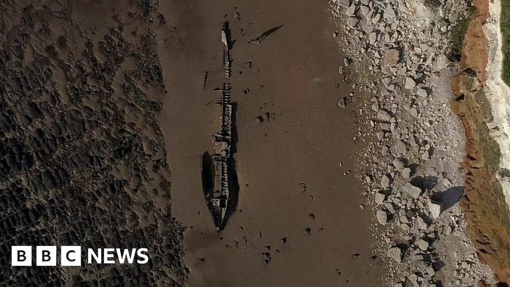 Hunstanton wartime beach wreck from the air BBC News