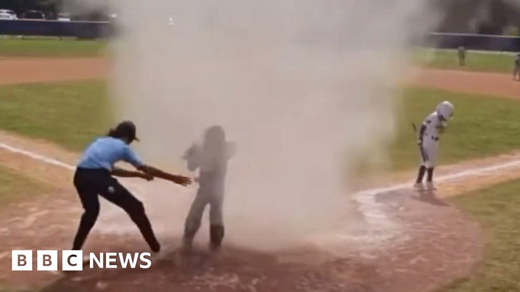 Child rescued from dust devil during baseball game