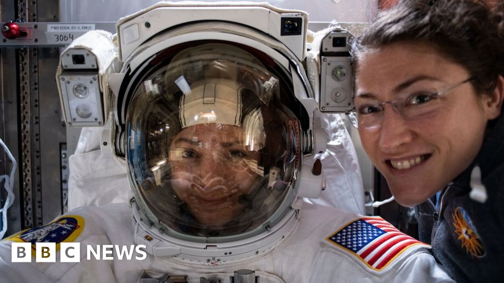 Nasa astronauts Christina Koch and Jessica Meir in all-women spacewalk