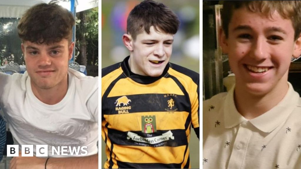 Composite picture of three teenage men who died in a car crash