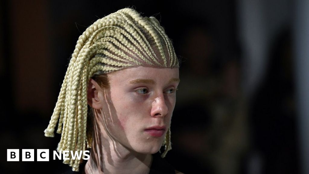 Comme Des Garçons: dispute-and-white-fashion-models  cornrow wigs