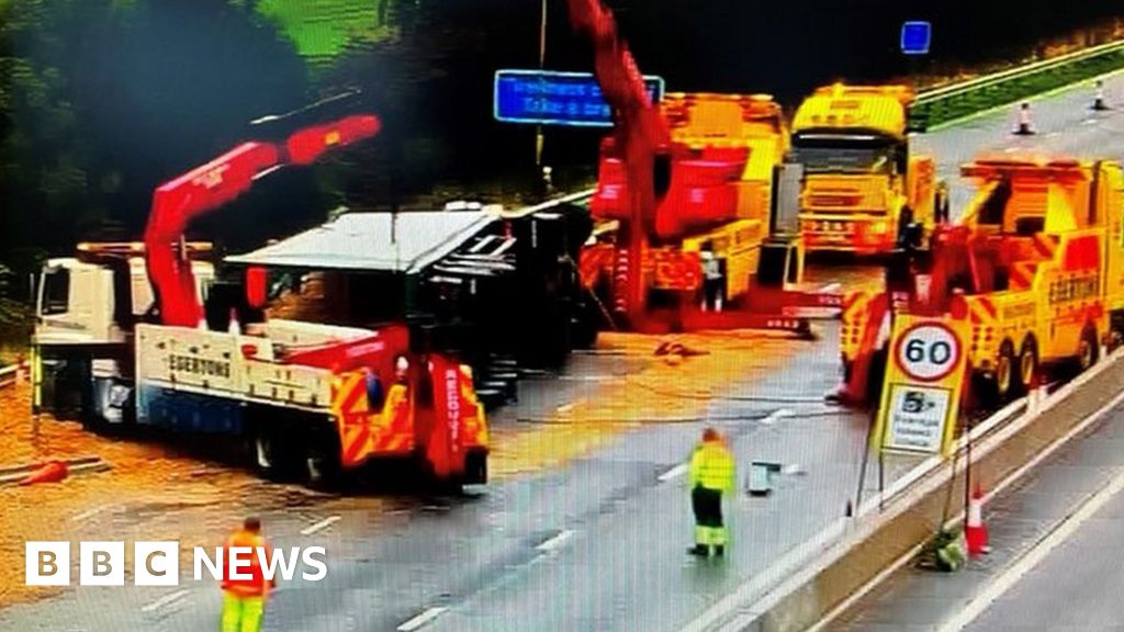 M6 Carriageway In Staffordshire Reopens After Lorry Sheds Load BBC News m6-carriageway-in-staffordshire-reopens-after-lorry-sheds-load-bbc-news