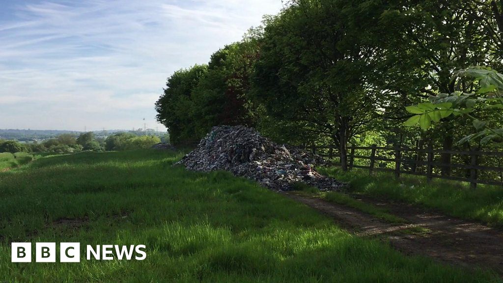 Rubbish dumped off country lane near Birmingham BBC News