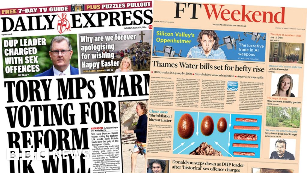 The Papers: DUP leader charged and 'hefty' water bill rise