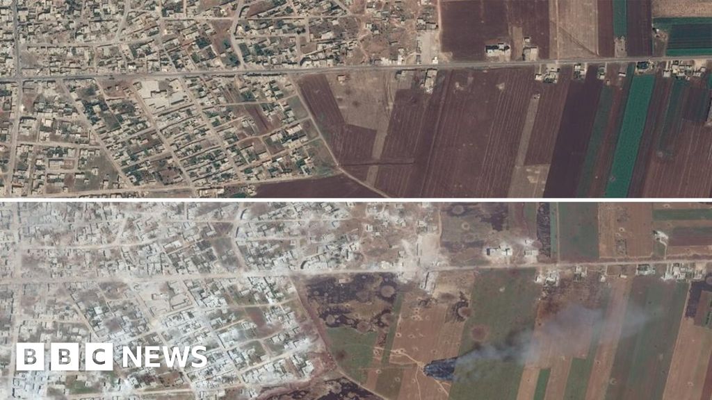 Syria war: Satellite images reveal Idlib destruction and displacement