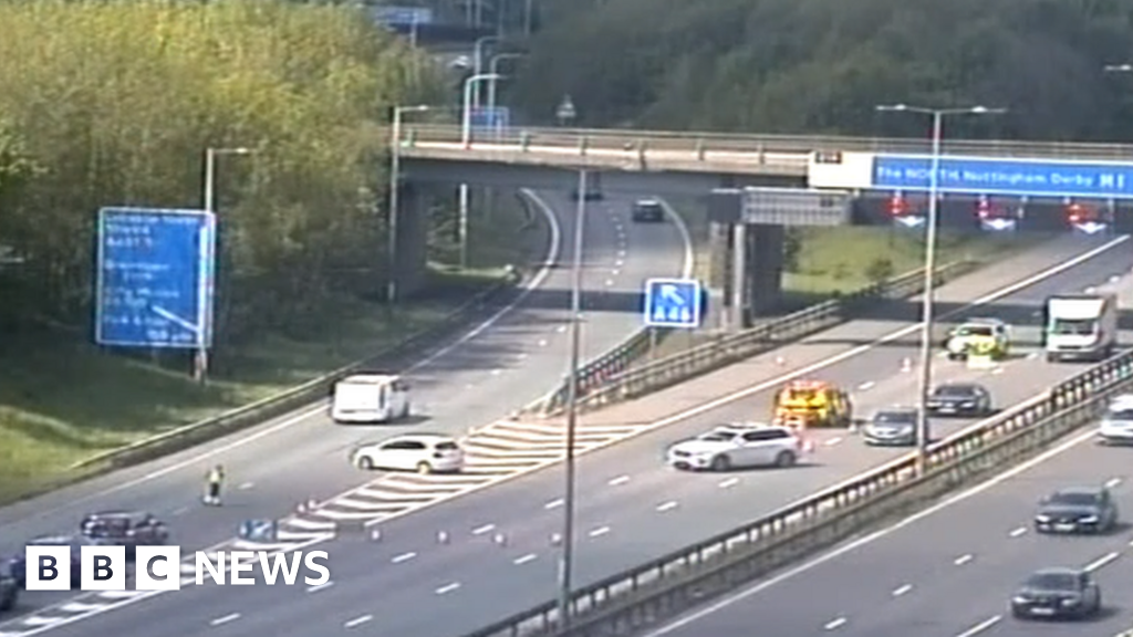 Passenger dies after car leaves M1 in Leicestershire and hits tree