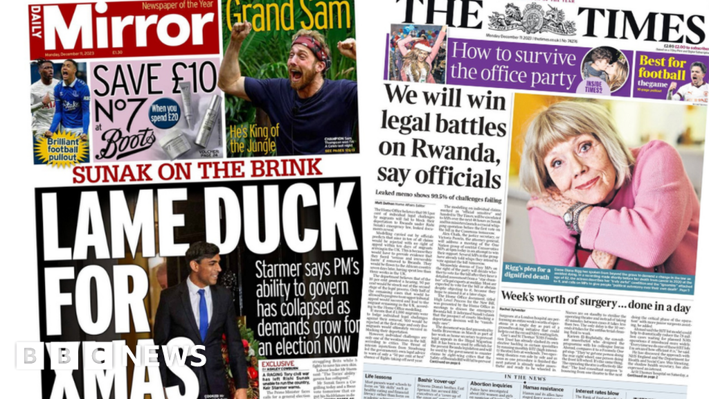 Newspaper headlines Sunak 'fights for his future' ahead of Rwanda vote