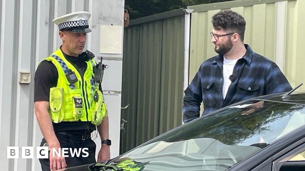 Police join influencer to highlight safety to young drivers - BBC News