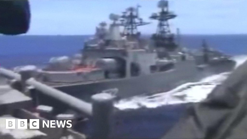 Us Navy Video Shows Brush With Russian Warship Bbc News