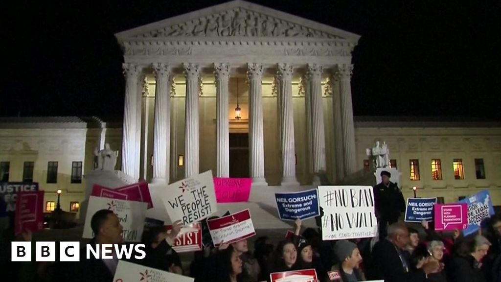 Protests Greet Donald Trumps Nomination Of Neil Gorsuch Bbc News 