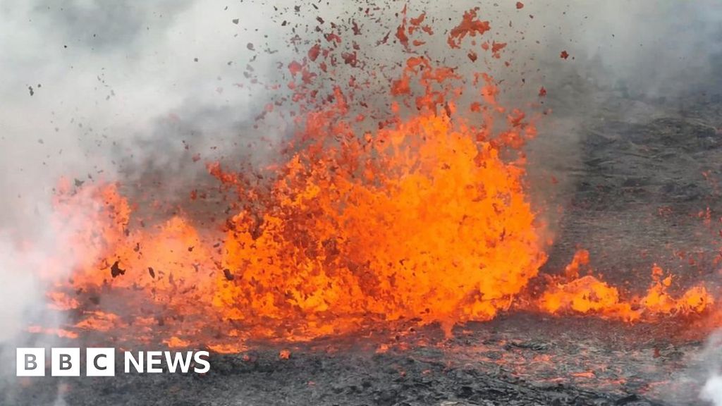 Watch: Molten lava gushes from Iceland volcano