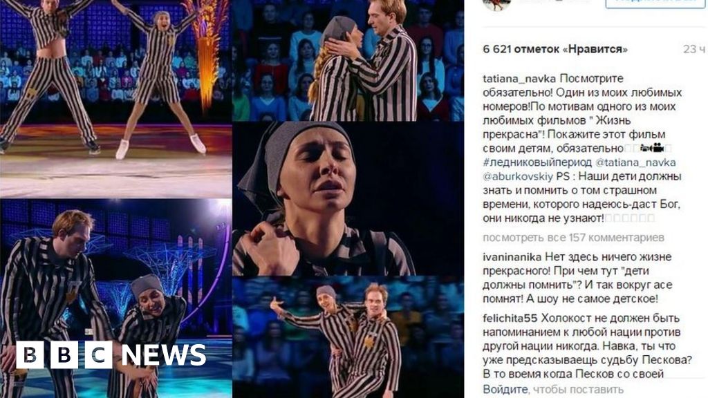 Putin Spokesmans Wife In Row Over Holocaust Tv Skating Routine Bbc News
