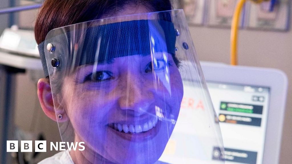 Coronavirus: A4-sized face shields 'too narrow' for PPE - BBC News
