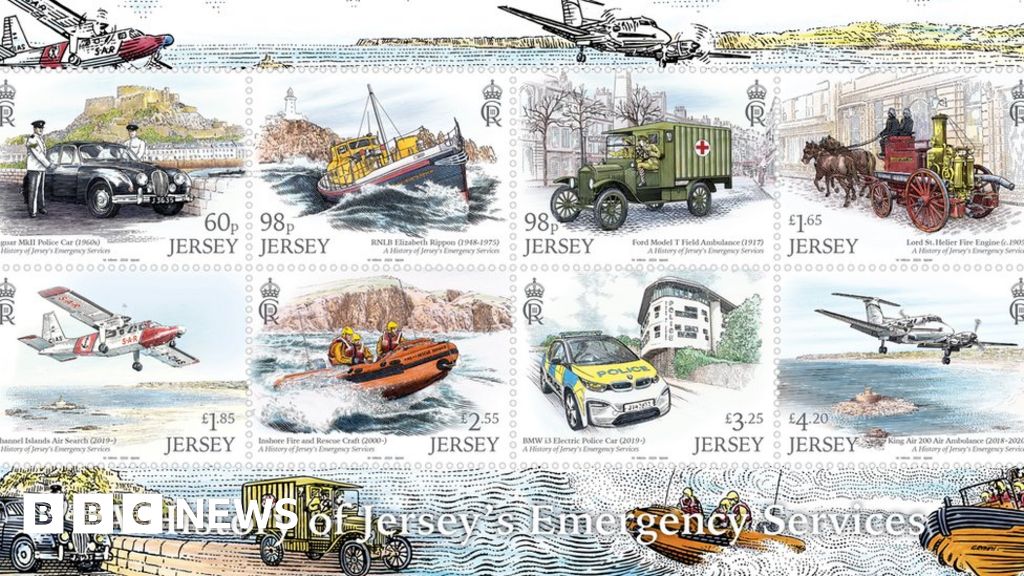 Jersey emergency services celebrated by new stamps BBC News