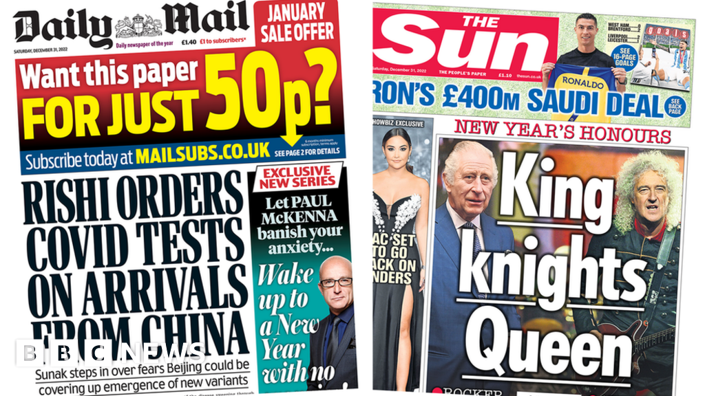 Newspaper Headlines Tests On China Arrivals And Queens Honour 2578